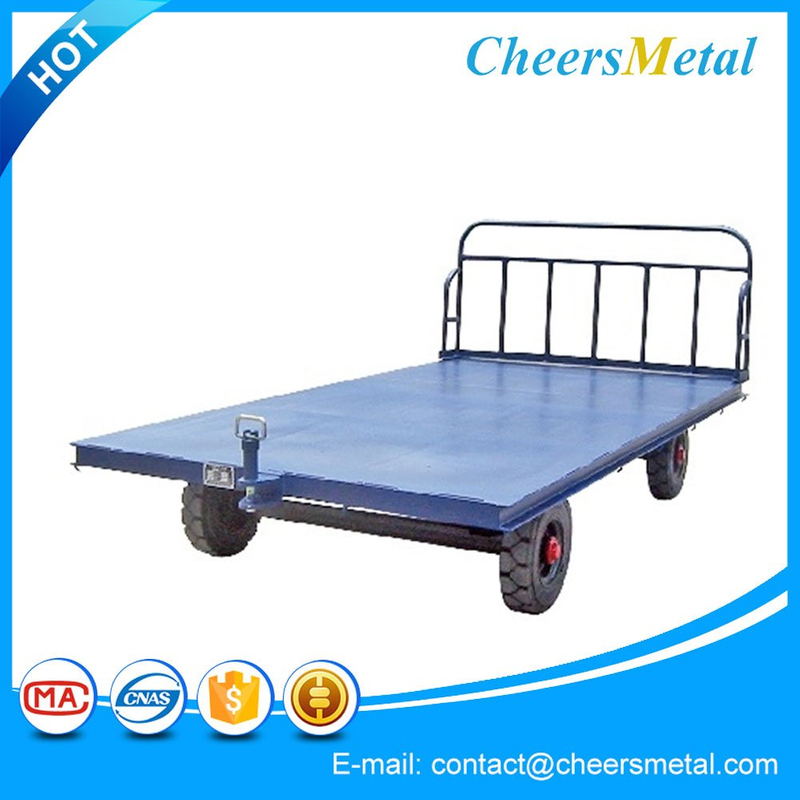 4 wheels 3 rails avaition transport baggage cart for airport station transportation