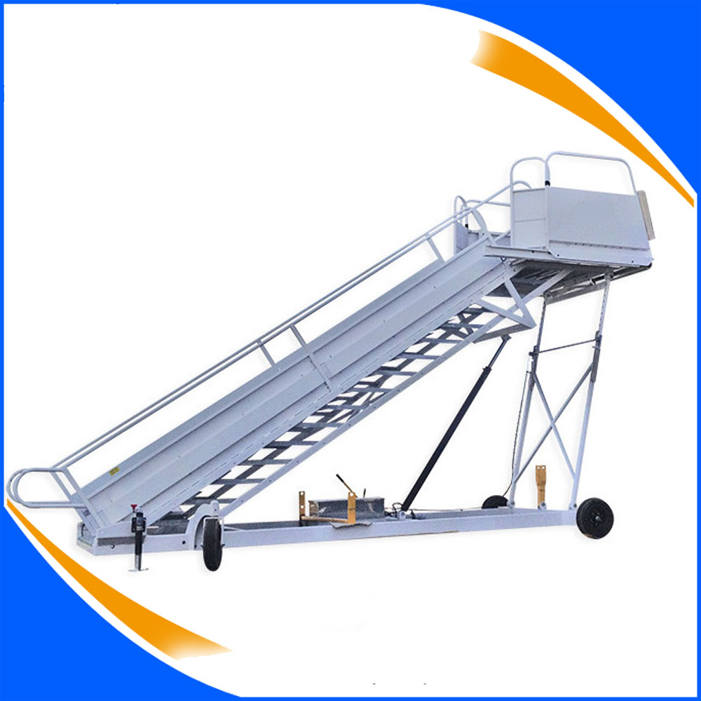 Hand push passenger boarding stairs for aviation ground service equipment