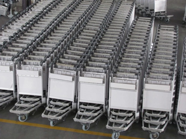 Warehouse of airport trolley